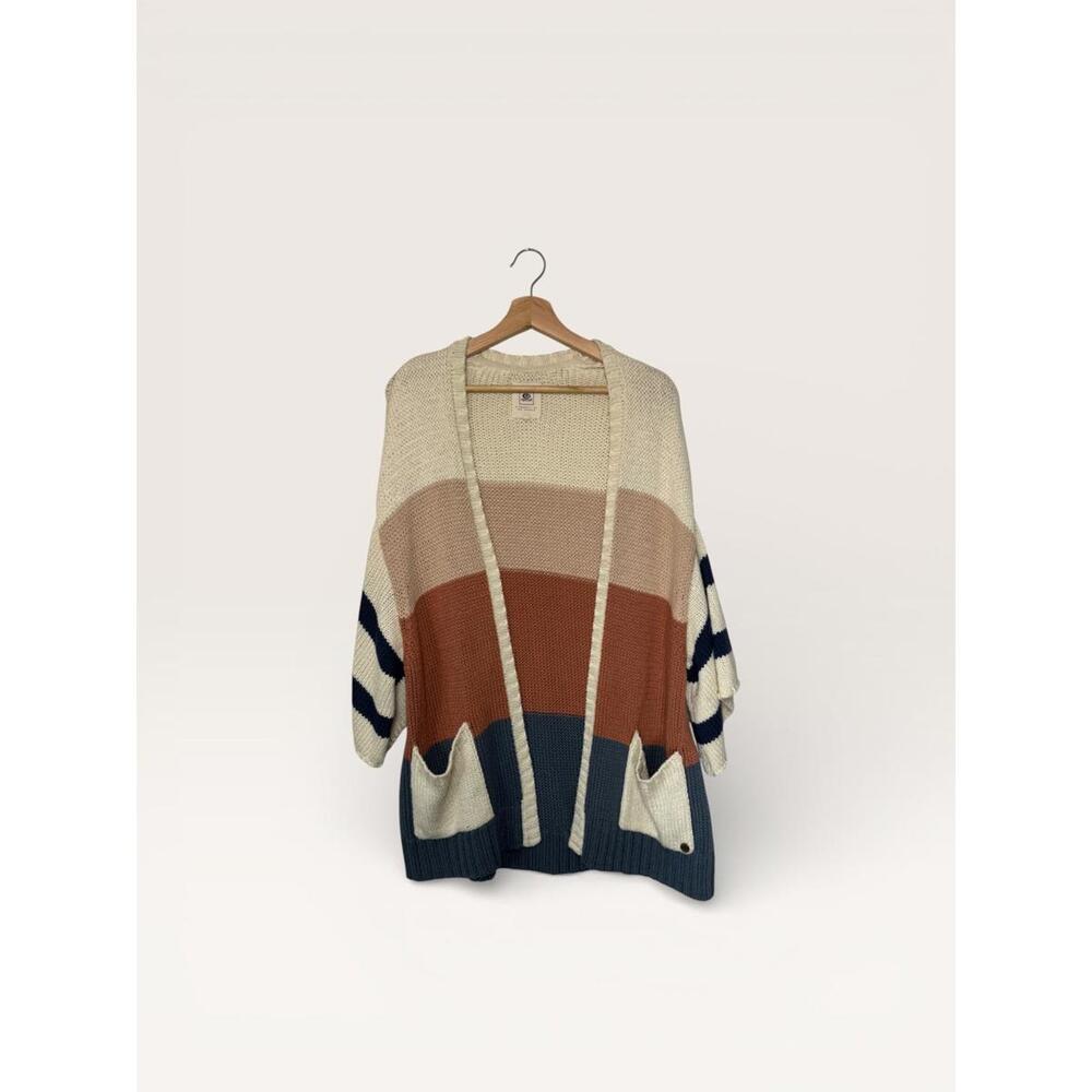 Rip Curl Color Block Open Front Cardigan Sweater